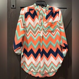 Wishful Park Multicolor Chevron Blouse